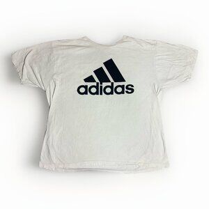 Adidas T-Shirt Men’s 2XL White With Black Logo Graphic Print The Go To Tee